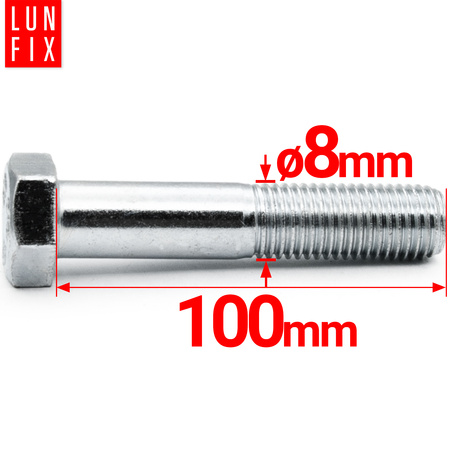 Sechskantschrauben M8x100 DIN 931 1 kg (ca.22 Stk.) Teilgewinde Klasse 5.8