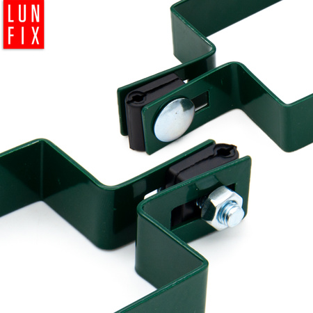 Mittelschelle Vierkant für 80x80 mm Pfosten Grün