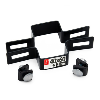 Mittelschelle Vierkant für 40x60 mm Pfosten Shwarz