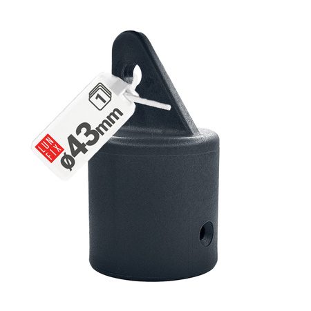 Strebenkappe zur Befestigung Graphit für 42 mm Pfosten