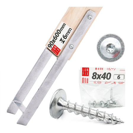 Montage Satz: H-Pfostenträger 90 + Schrauben