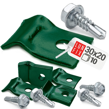 Spanndrahthalter inkl. Selbstschneidender Schrauben Grün 10er Set