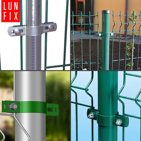 Mittelschelle Rund für 60 mm Pfosten Grün