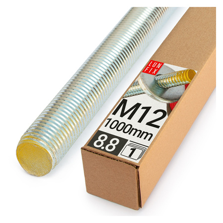 Gewindestange M12 x 1000 mm, 1 Stück | Festigkeitsklasse 8.8 DIN 975