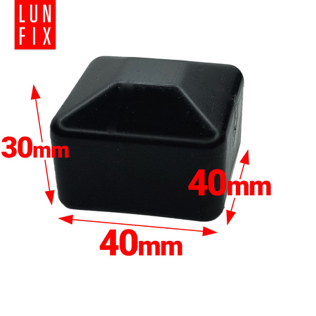 Pfostenkappen Schwarz 40x40 mm Eckig 10 stuck