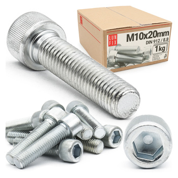 Zylinderkopfschrauben mit Innensechskant M10x20 mm Festigkeitsklasse 8.8 1kg (40 Stk.)
