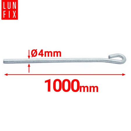 1000 mm Befestigungsdraht mit Öse für Ankerschnellabhänger 4mm