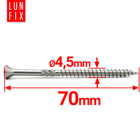 Terassenschrauben Edelstahl 4,5x70 mm 200 Stück