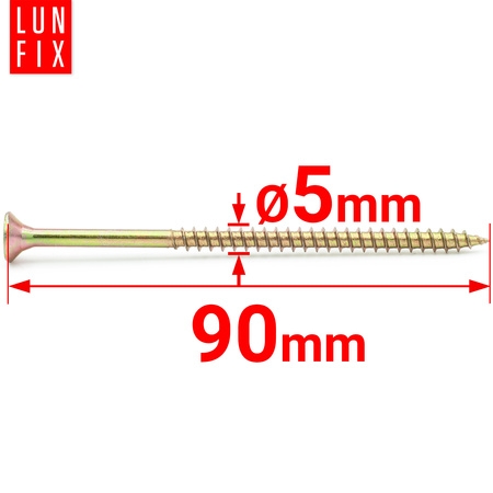 Universalschraube 5,0x90 mm 200 Stück Kreuzschlitz PZ2