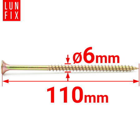 Universalschraube 6,0x110 mm 100 Stück Kreuzschlitz PZ3