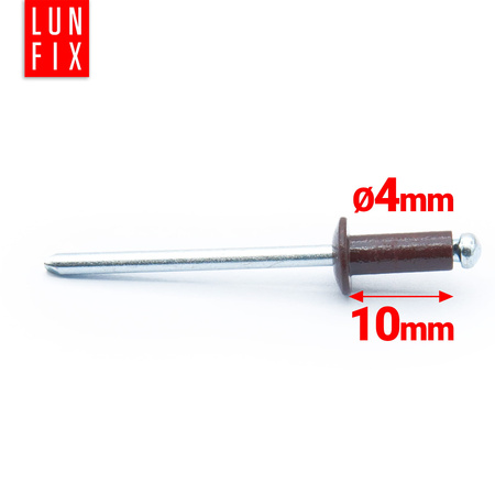 Aluminium Blindnieten DIN7337 4x10 mm 100szt RAL 8017 Schokoladenbraun