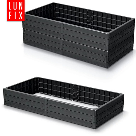 Grządka ogrodowa podwyższona 150x75x25cm antracytowa