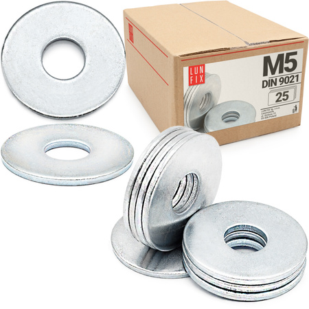 groß Unterlegscheiben M5 DIN 9021 25 Stück