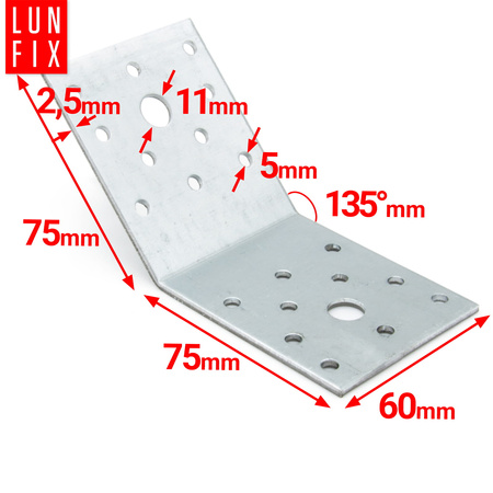 Winkelverbinder 135° 75x75x60