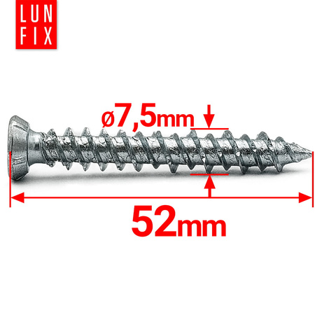 Rahmenschraube 7,5x52 mm Fensterrahmenschrauben Senkkopf 100 Stück
