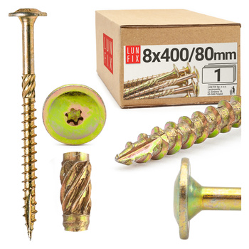 Tellerkopfschrauben 8x400 mm 1 Stück TX40