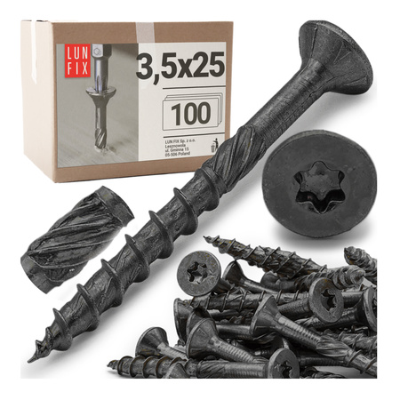 Shwarz spanplattenschrauben 3,5x25 100stk.