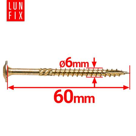 Tellerkopfschrauben 6x60 mm 100 Stück TX30