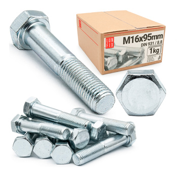Sechskantschrauben M16x95 DIN 931 1 kg Teilgewinde Klasse 8.8