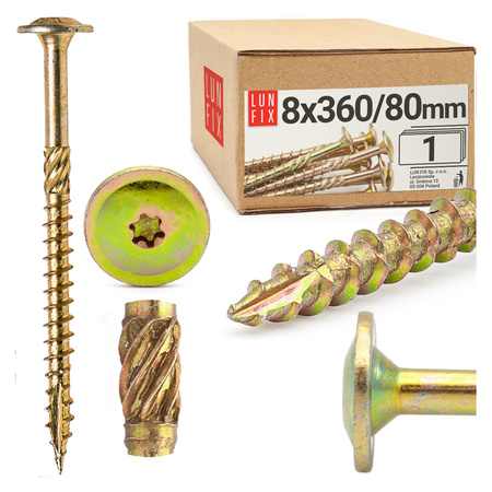 Tellerkopfschrauben 8x360 mm 1 Stück TX40