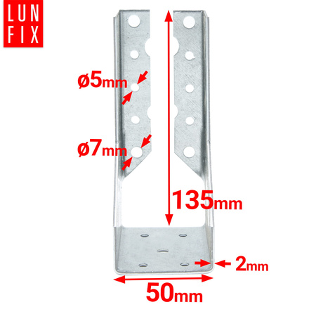 Balkenschuh Typ B 50x135 mm