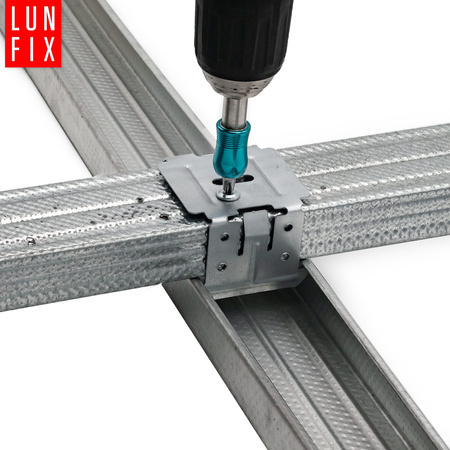 100 x Kreuzverbinder für Gipskartondecken 60x145x58 mm Verzinkt