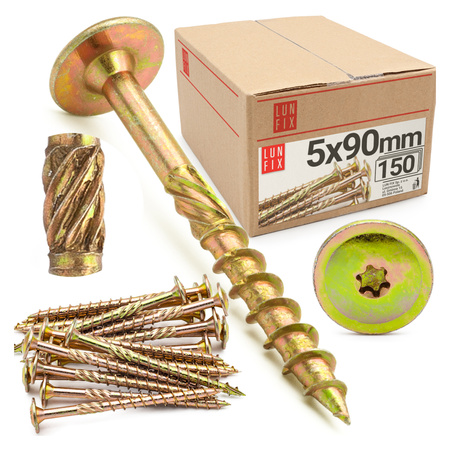 Tellerkopfschrauben 5x90 mm 150 Stück TX25