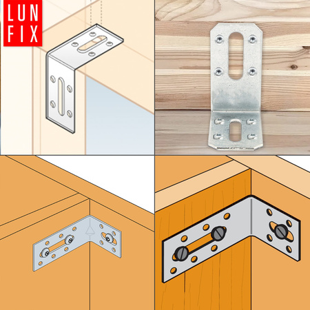 Justierbare Winkelverbinder 50x55x30x2 mm 10 Stück