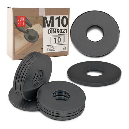 Runde Unterlegscheibe M10 Shwarz verzinkt DIN9021 10stk