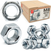 Sechskantmutter M8 - 20 Stück Festigkeit 8 Verzinkter Stahl, Regelgewinde DIN 934