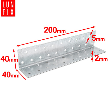 Winkelverbinder 40x40x200x2 1 Stück