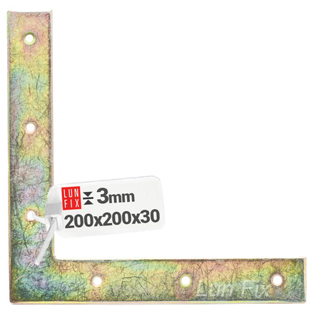 Flachwinkel Winkelverbinder L 90 Grad 200x200x30x3mm