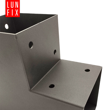 Montage Satz: Schwarz Eckverbinder T 7 x 7 cm + Schrauben