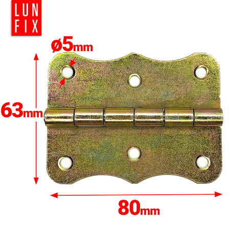 Scharnier Verzinkt Gelb Dekorativ Klappbar Türscharnier 80x63x1,5mm