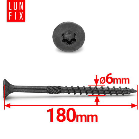 Shwarz spanplattenschrauben 6x180 100stk.