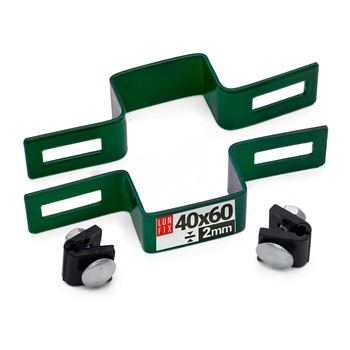 Mittelschelle Vierkant für 40x60 mm Pfosten Grün