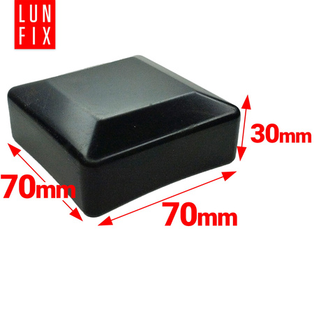 Pfostenkappen Schwarz 70x70 mm Eckig 10 stuck