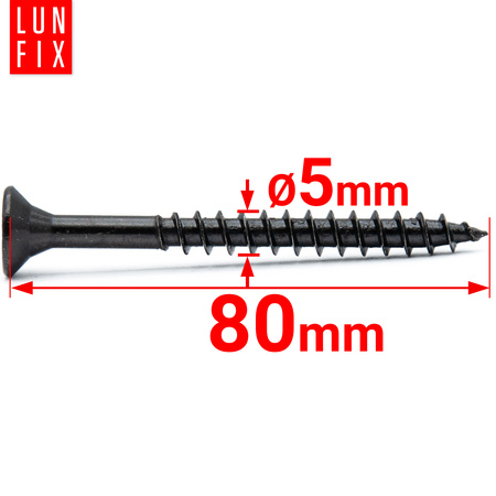 Universalschraube 5x80 mm Schwarz Verzinkt 100stk.