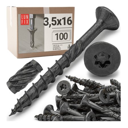 Shwarz spanplattenschrauben 3,5x16 100stk.