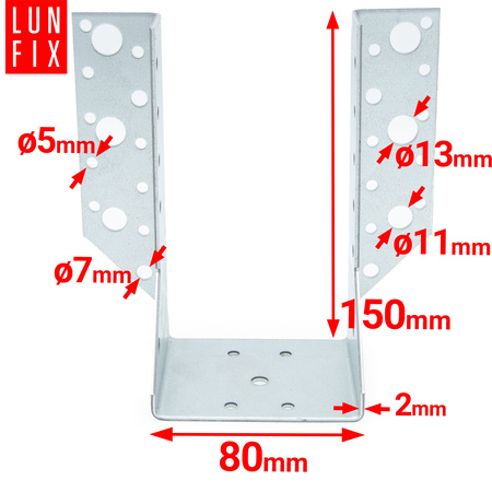 Balkenschuh Typ A 80x150 mm