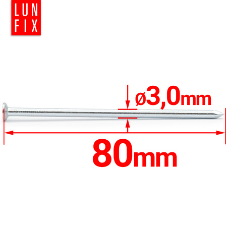 Stahlnägel 3x80 1kg Verzinkter