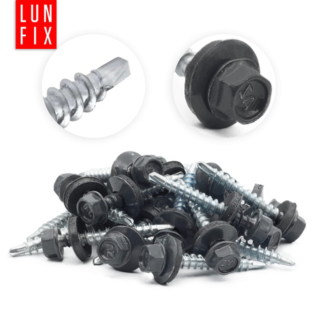 Trapezblechschrauben 4,8 x 35 mm 250 Stück Graphitgrau RAL 7024