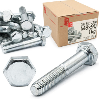 Sechskantschrauben M8x90 DIN 931 1 kg Teilgewinde Klasse 8.8