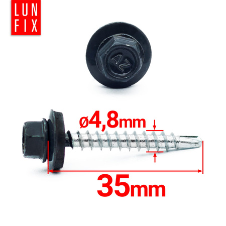 Trapezblechschrauben 4,8 x 35 mm 250 Stück Anthrazit RAL 7016