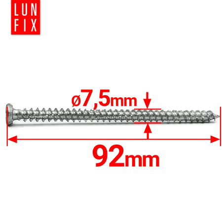 Rahmenschraube 7,5x92 mm Fensterrahmenschrauben Senkkopf 100 Stück