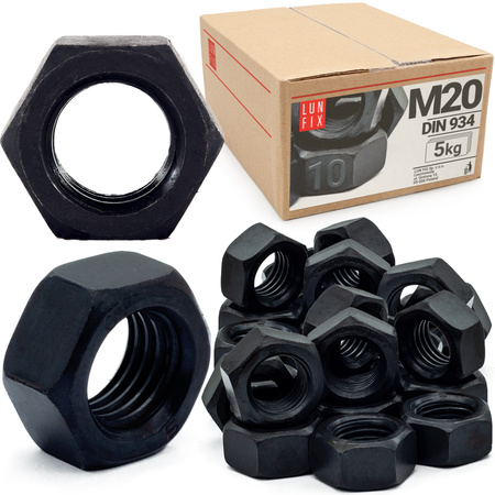 Hochfeste Sechskantmutter M20 DIN 934 5kg (ca.89 Stk.) Festigkeit 10 Regelgewinde