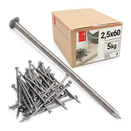 Drahtstifte 2,5x60 5kg (2240 stück) Unverzinkter