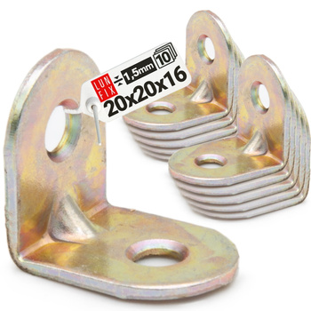 Möbelbauwinkel Gelb Verzinkt 20x20x16x1,5 mm 10 Stück