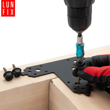 Flachverbinder T - Form Schwarz 170x140x40x2,5mm