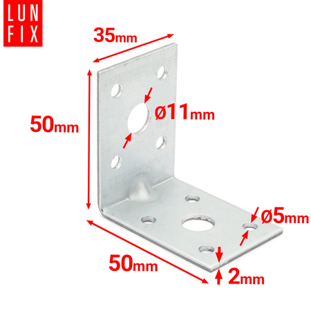 Winkelverbinder Lochplattenwinkel 50x50x35x2 50 Stück